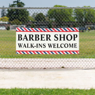 Lona Anuncio comercial de barbería que acepta clientes