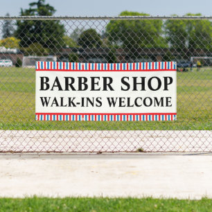 Lona Anuncio comercial de barbería que acepta clientes 