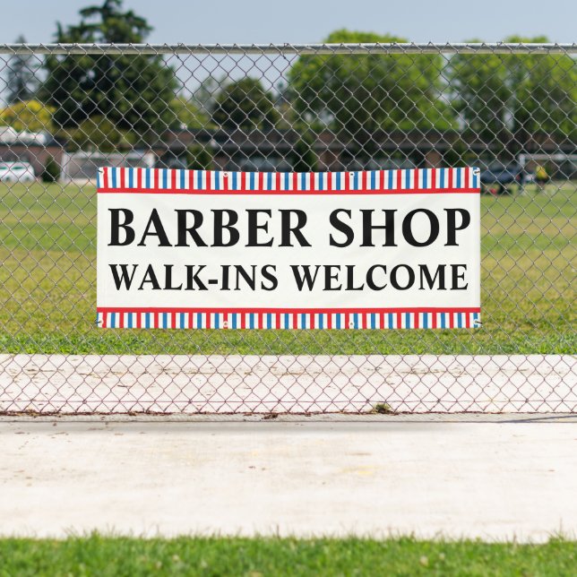 Lona Anuncio comercial de barbería que acepta clientes  (In situ)