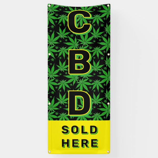 Lona Anuncio de Aceite de CBD Premium a la Venta Aquí (Vertical)