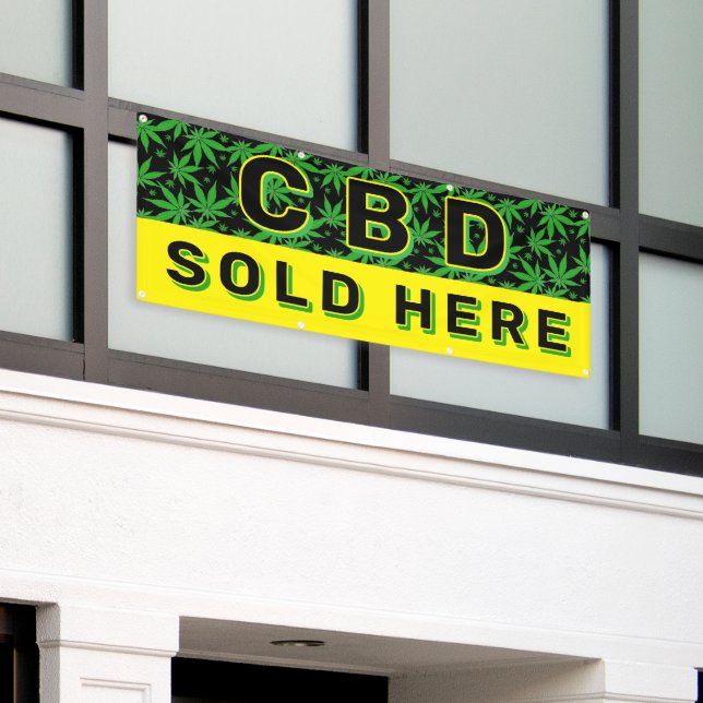 Lona Anuncio de Aceite de CBD Premium a la Venta Aquí (Edificio exterior)