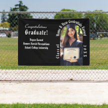 Anuncio de foto de graduación moderna en blanco y 