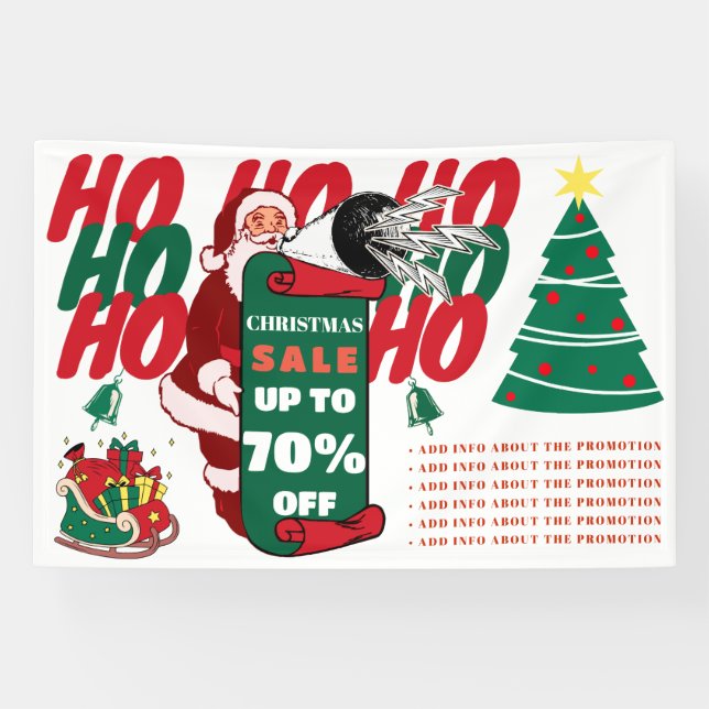 Lona Anuncio de promoción de ventas de Navidades Santa (Horizontal)