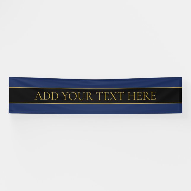 Lona Apellido o empresa Navy Blue & Gold Name (Horizontal)