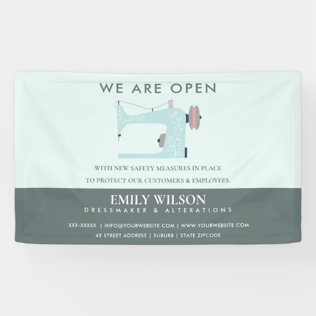 LONA APERTURA DE LA MÁQUINA DE COCINA AZUL DE AQUÍ (Horizontal)