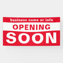 Lona Apertura de un cartel al aire libre rojo de negoci