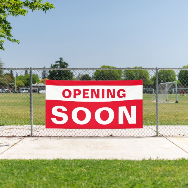 Lona Apertura pronto Rótulo exterior rojo blanco grande (in situ)