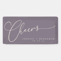 Aplausos Minimalista Ciruela Script Elegante Boda