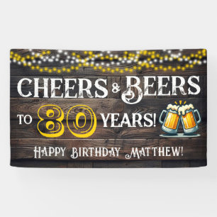 Lona Aplausos y Cervezas para Cumpleaños de 80 Años Est