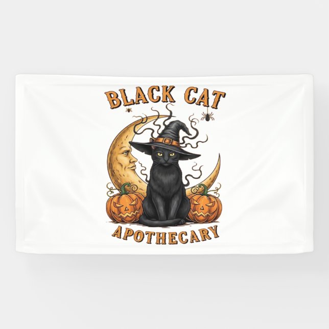 Lona Apothecary Black Cat - Luna y Pum de Brujas de Hal (Horizontal)