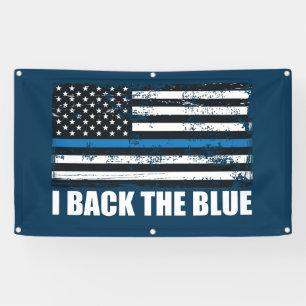 Lona Apoya al Azul Línea azul fina bandera de EE. UU. M