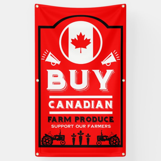 Lona Apoyar a los agricultores canadienses (Vertical)