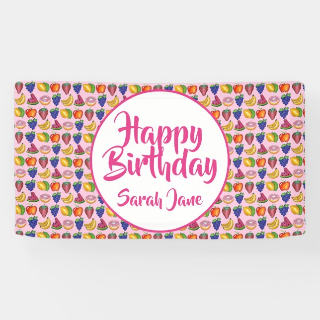 Lona Apple Banana Lemon Lime Grapes Happy Birday (Horizontal)