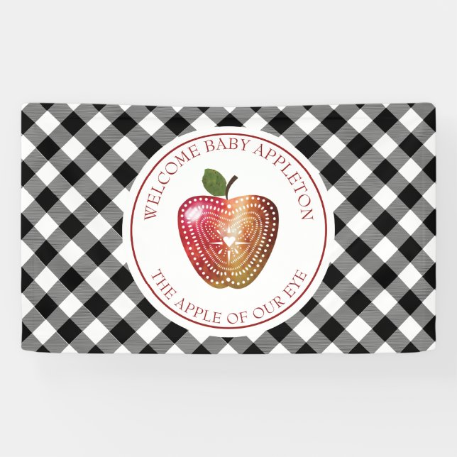 Lona Apple De Nuestro Ojo Orchard Plantó Baby Shower (Horizontal)