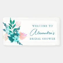 Aqua Azul Verde Aguarela Flores Regalo de Boda