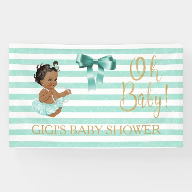 Lona Aqua White Stripe Nacida Étnica Ballerina Tutu (Horizontal)