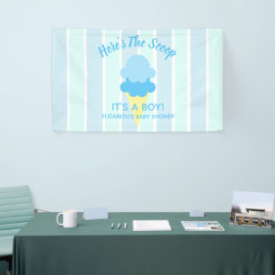 Lona Aquí está el Baby Shower de verano de Scoop Ice 