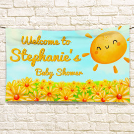 Lona Aquí viene el Baby Shower de Son - Cartel