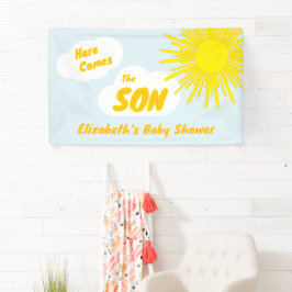 Lona Aquí viene el hijo Cumpleaños de Baby Shower