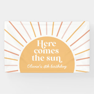 Lona Aquí viene el Sol Boho Cumpleaños de sol