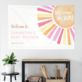 Lona Aquí viene el sol boho sol chica ducha bebé