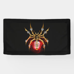 Lona Araña steampunk sobre negro