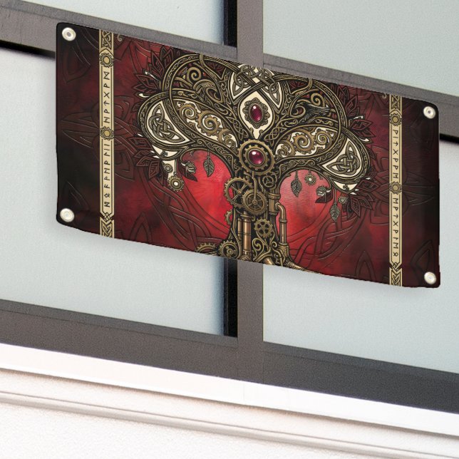Lona Árbol de la Vida – Steampunk Gótico Celta (Edificio exterior)