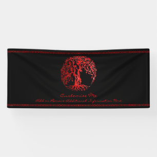 Lona Árbol de Mehndi de la vida (alheña) (rojo)