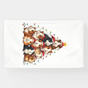 Lona Árbol de Navidad de Cerdo de Guinea Feliz Navidad