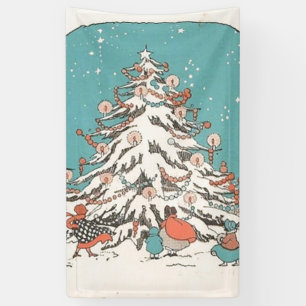 Lona Árbol de navidad del vintage