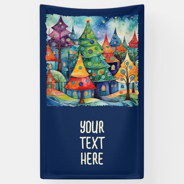 Lona Árbol de Navidad en el arte abstracto 8 - Diversió (Vertical)