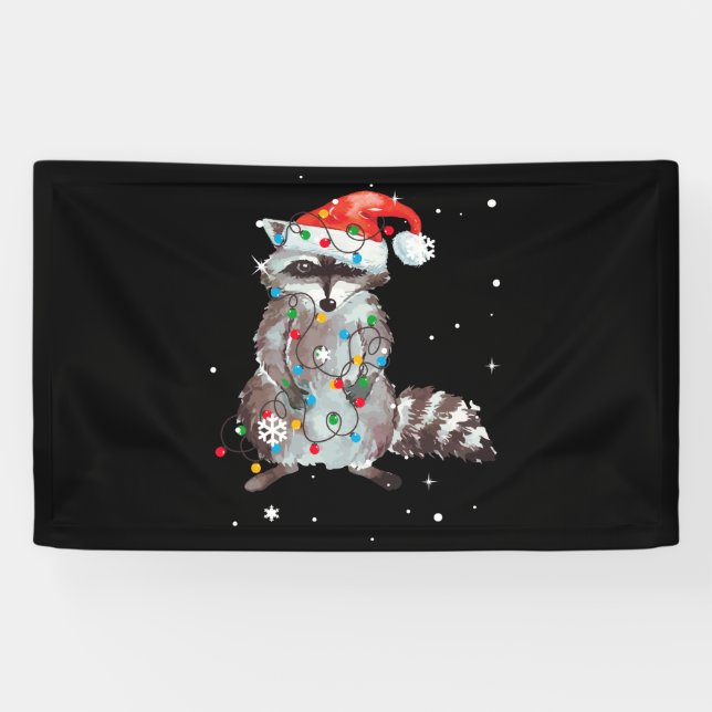 Lona Árbol de Navidad Raccoon ilumina Pajama Racoon Lov (Horizontal)