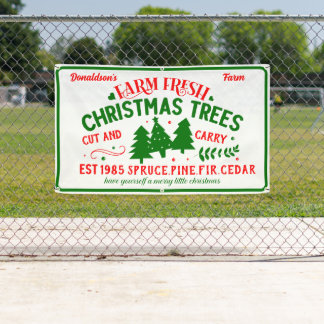 Lona Árboles de Navidad Frescos de Granja Personalizado