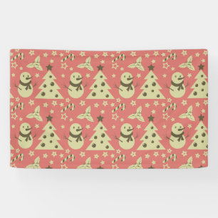 Lona Árboles de Navidad retro estrella de berry caramel