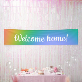 Lona Arcoiris "Bienvenido a casa"