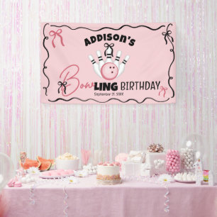 Lona Arcos de bolos dibujados a mano de color rosa para