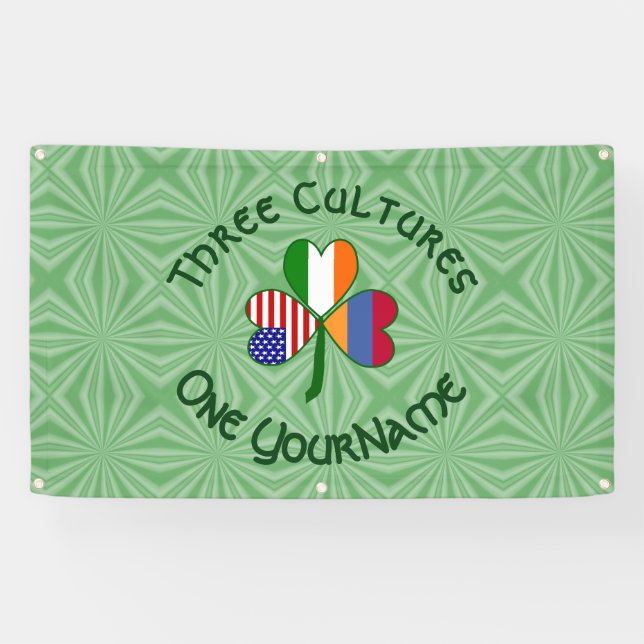 Lona Armenia Irlanda Estados Unidos: La bandera de Sham (Horizontal)