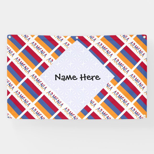 Lona Armenia: Personalización negra con la bandera arme (Horizontal)