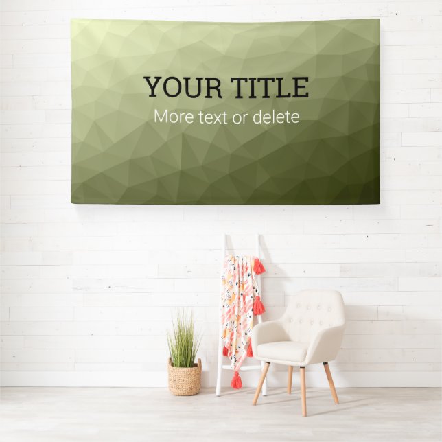 Lona Army green geometric mesh Triangle custom text (in situ)