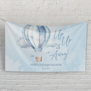 Lona ¡Arriba y lejos! Baby Shower Blue Hot Air Balloon