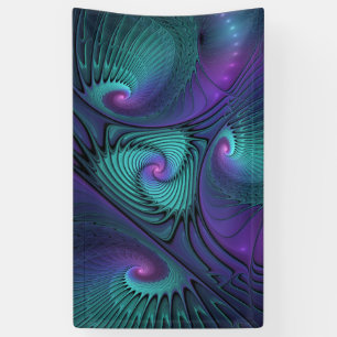 Lona Arte abstracto fractal moderno púrpura se encuentr