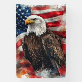 Lona Arte de bandera patriótica del águila americana