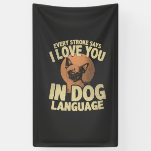 Lona Arte de cita de perro de amor de huella de pata pa
