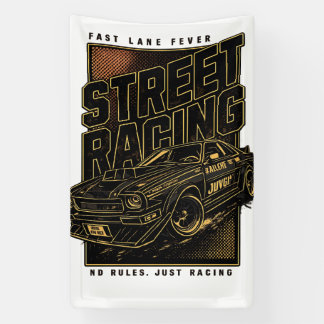 Lona Arte de coche deportivo Retro Fast Lane Fever
