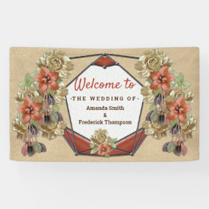 Lona Arte de cuero y flores Ante