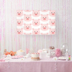 Lona Arte de cumpleaños para niños cerdito