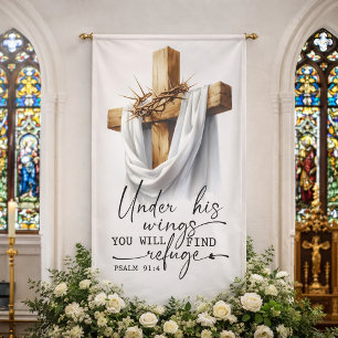 Lona Arte de Escrituras Bajo Sus Alas – Salmo 91:4 