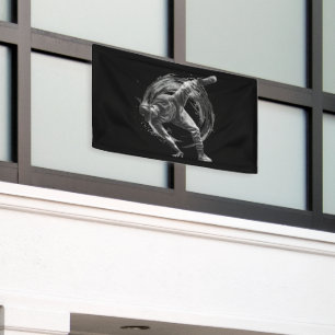 Lona Arte de movimiento monocromo de estilo urbano