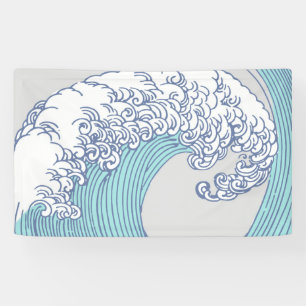 Lona Arte de olas de surf Ukiyo-e japonés vintage Costa
