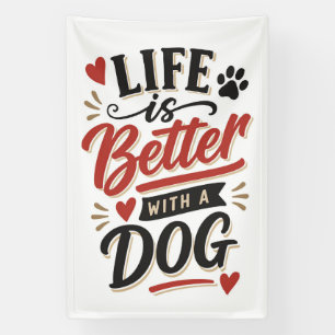 Lona Arte de pared para amantes de perros - La vida es 